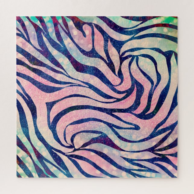 Glamour Holographic Glitzer Blue Zebra Stripes (Vertikal)