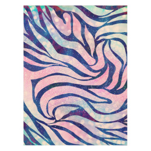 Glamour Holographic Glitzer Blue Zebra Stripes Tischdecke