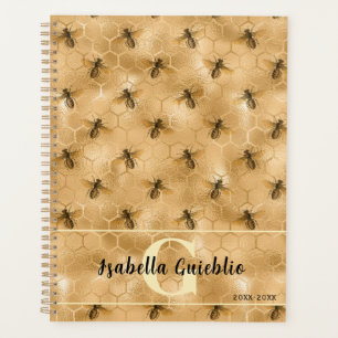 Glamour Honeycomb Bee Gold Honey Design Planer