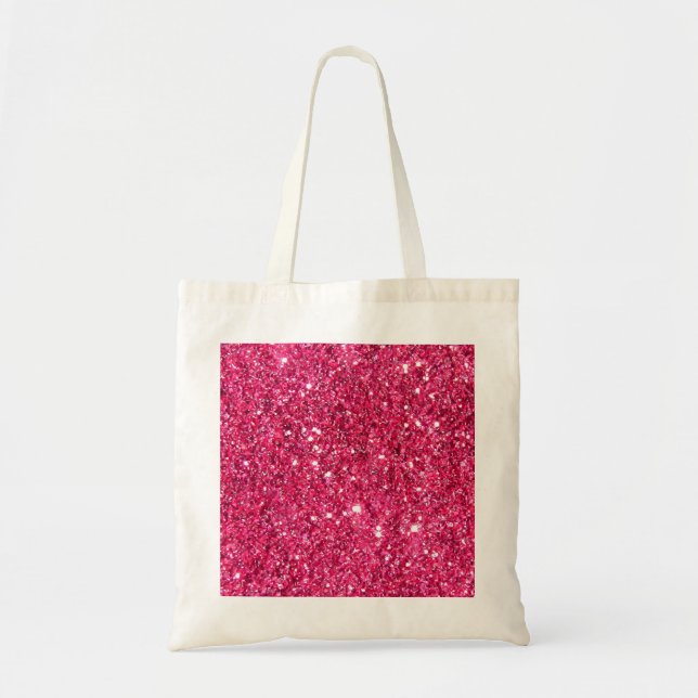 Glamour Hot Pink Glitzer drucken Tragetasche (Vorne)