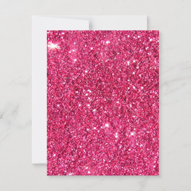 Glamour Hot Pink Glitzer Einladung (Vorderseite)