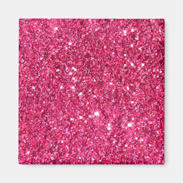 Glamour Hot Pink Glitzer Magnet (Vorne)
