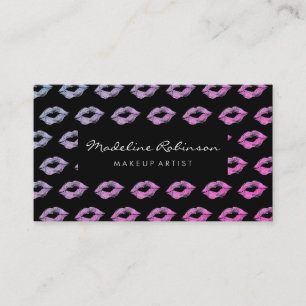 Glamour Hot Pink Violet Glitzer Kisses Visitenkarte
