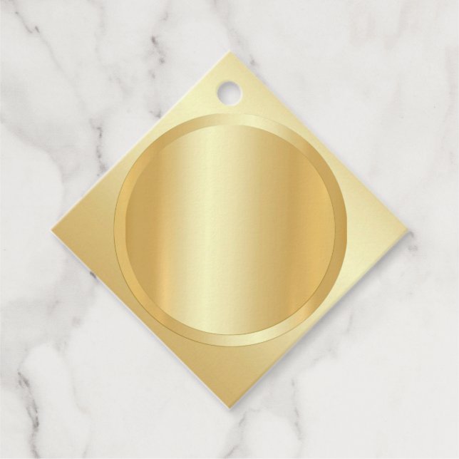 Glamour Imitate Gold Elegante Moderne Blank Templa Geschenkanhänger (Vorderseite)