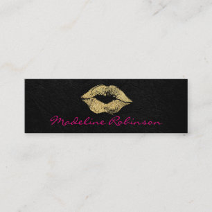Glamour Imitate Gold Glitzer Kiss Mini Visitenkarte