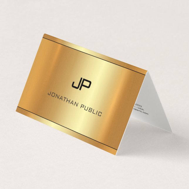 Glamour Imitate Gold Luxus Template Moderne gefloc Visitenkarten (Vorderseite)