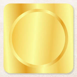 Glamour Imitate Gold Metallic Look Eleganter Leere Rechteckiger Pappuntersetzer