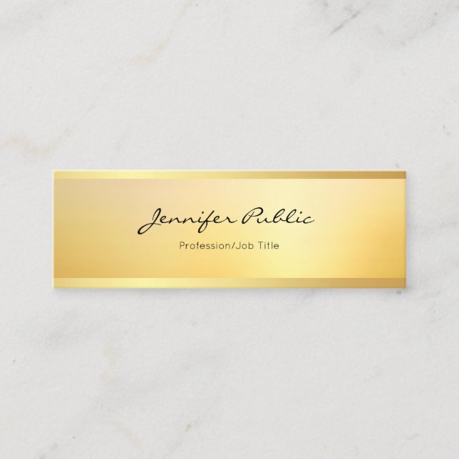 Glamour Imitate Gold Moderne Minimalistische Elega Mini Visitenkarte (Vorderseite)