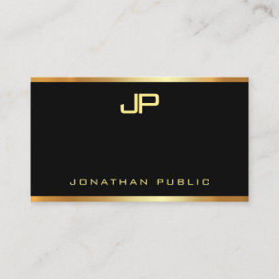 Glamour Imitats Gold Monogram Modern Elegant Templ Visitenkarte