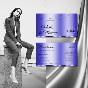 Glamour in schimmerndem Blau mit Logos Moderne Visitenkarte