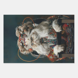 Glamour Katzen im Salon Decoupage Geschenkpapier Set