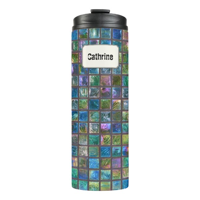 Glamour Keramik Tiles Individuelle Name Thermosbecher (Vorderseite)
