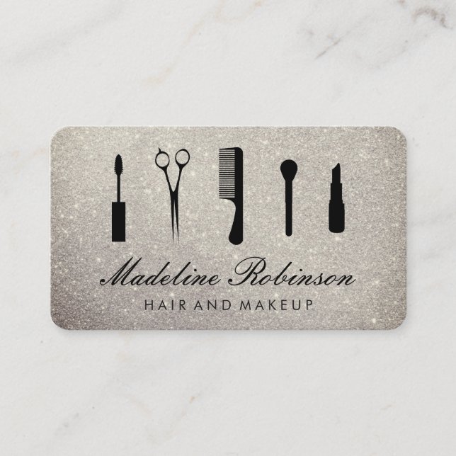 Glamour Kit mit elegantem Glitzer Visitenkarte (Vorderseite)