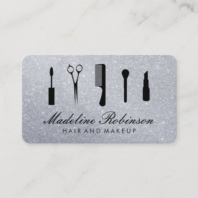 Glamour Kit mit elegantem Glitzer Visitenkarte (Vorderseite)