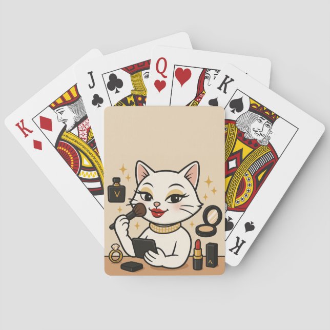 Glamour Kitty: Bling Life in Full Makeup Spielkarten (Rückseite)