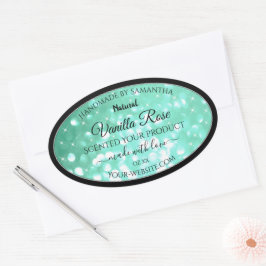 Glamour-Labels für Aquamarine Glitzer-Produktverpa Ovaler Aufkleber