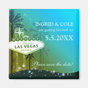 Glamour Las Vegas Hochzeit Sichern Sie das Datum Magnet