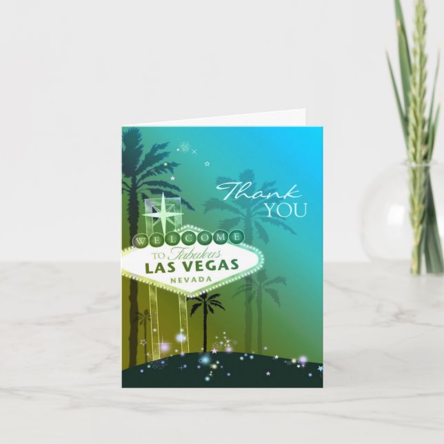 Glamour Las Vegas Wedding Dankeschön Card Dankeskarte (Vorderseite)