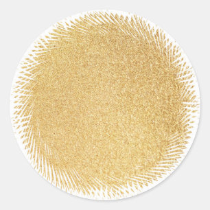 Glamour-Leer-Vorlage Elegant Faux-Gold-Glitter Runder Aufkleber