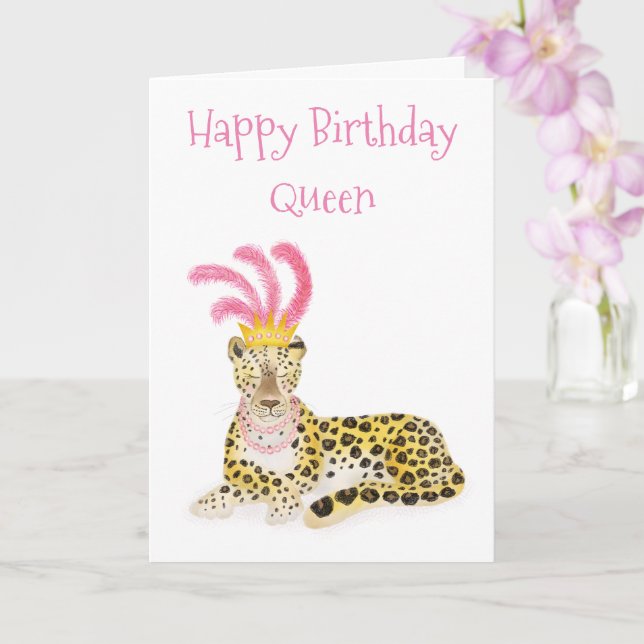 Glamour Léopard Amour Joyeux Anniversaire Carte Qu (Orchidée)