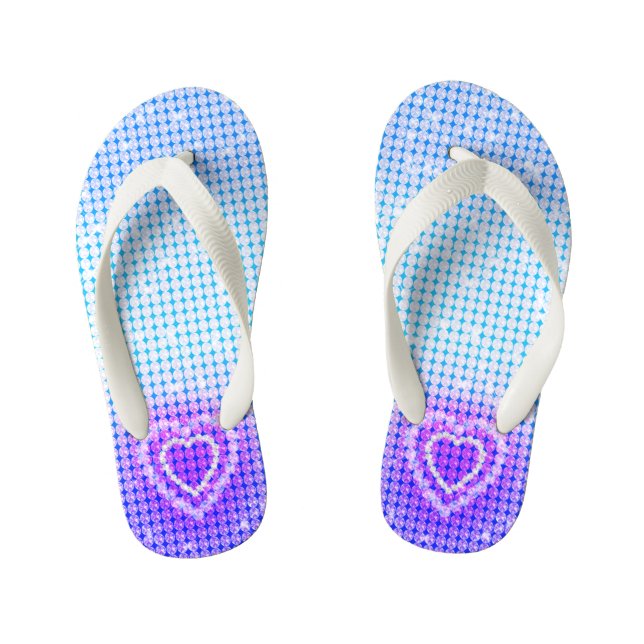 Glamour Lila Blauer Gradient Kinderbadesandalen (Fußbett)