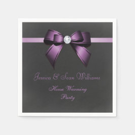 Glamour Lila Bow & Ribbon House Erwärmung Serviette