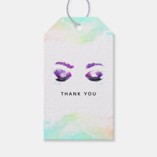 Glamour Lila Eyes & Brows Aquarell Vielen Dank Geschenkanhänger