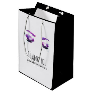 Glamour Lila Eyes & Brows Aquarell Vielen Dank Mittlere Geschenktüte