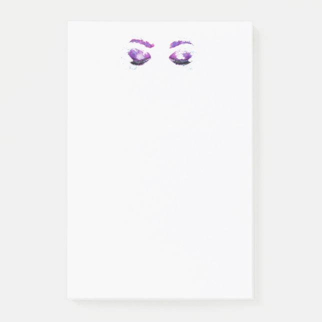 Glamour Lila Eyes & Brows Wasserfarbe Post-it Klebezettel (Vorderseite)