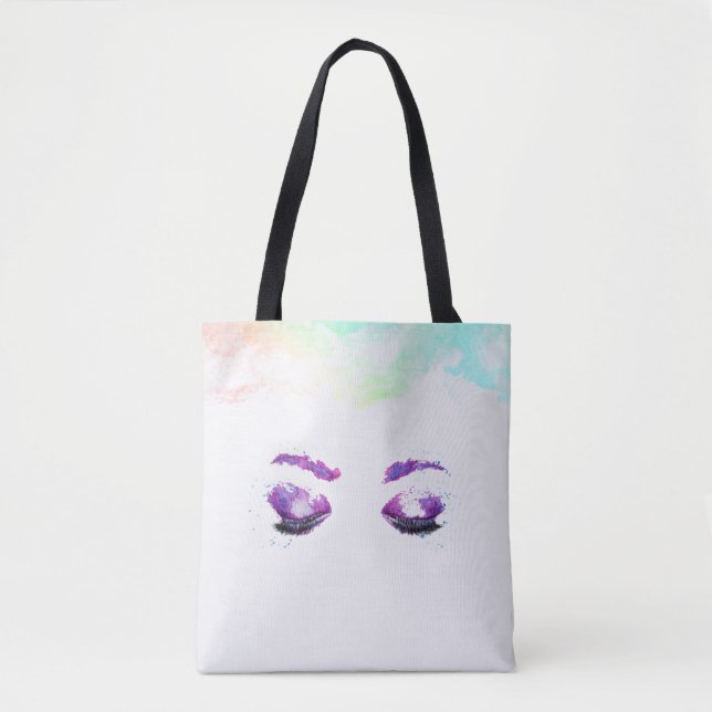 Glamour Lila Eyes & Brows Wasserfarbe Tasche (Vorderseite)