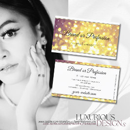 Glamour Lila Gold Glitzer Sparkass Stars Weiß Visitenkarte