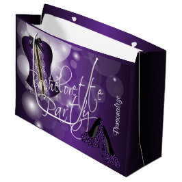 Glamour Lingerie Bachelorette | Lila Bokeh Große Geschenktüte