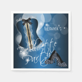Glamour Lingerie Junggeselinnen-Abschied | Blau Serviette