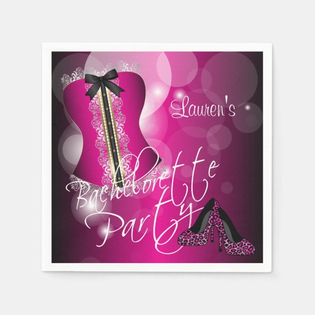 Glamour Lingerie Junggeselinnen-Abschied | Heiß ro Serviette (Vorderseite)