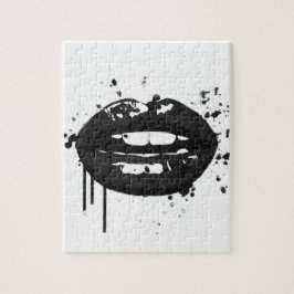 Glamour-Lippen-Abbildung in Schwarzweiß