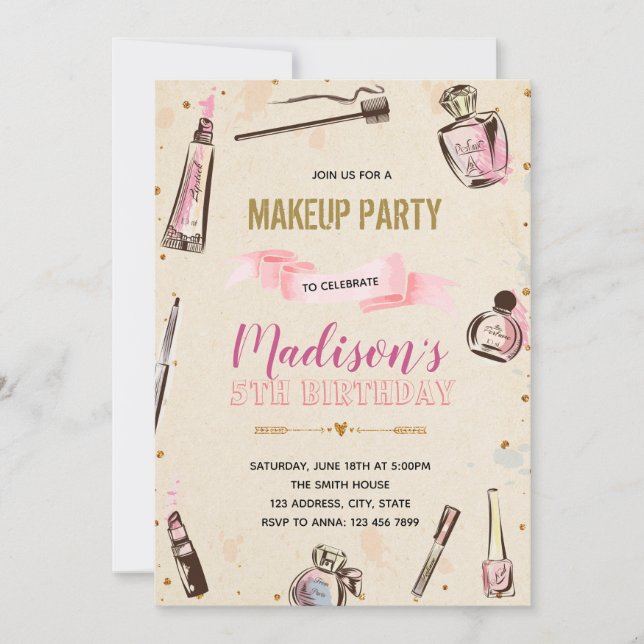 Glamour macht Geburtstagsfeier Einladung (Vorderseite)