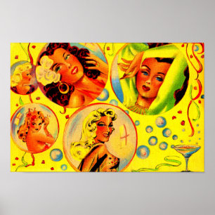 Glamour-Mädchen der 40er Jahre Poster