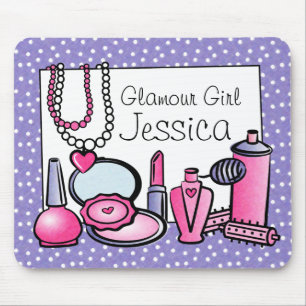 Glamour-Mädchen-Geburtstag (Palladium) Mousepad