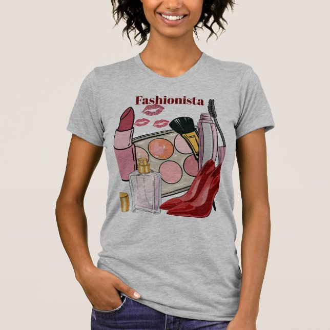 Glamour-Mode, Make-up-Essentials T-Shirt für sie (Vorderseite)