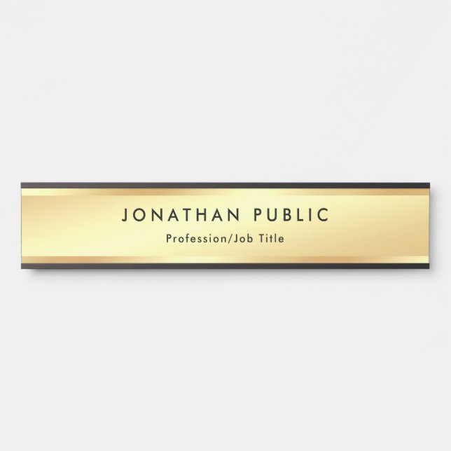 Glamour Moderne Beruflich Elegante Gold Look Türschild (Vorderseite )