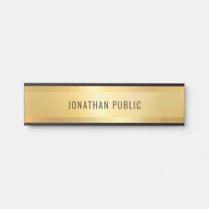 Glamour Moderne Minimalistische Schwarz- und Goldv Türschild