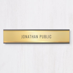 Glamour moderne Schwarz-Gold-Vorlage lang Türschild