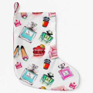 Glamour-Muster für nahtlose Aquarellfarben Kleiner Weihnachtsstrumpf