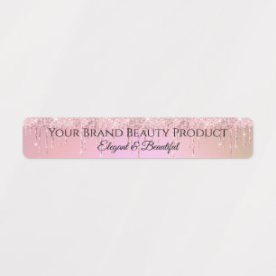 Glamour Niedlich Pink Glitzer Tropfen Schönheitspr Etiketten