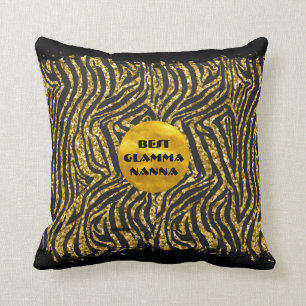 Glamour Oma Gold Black Animal Print Glam ma Kissen