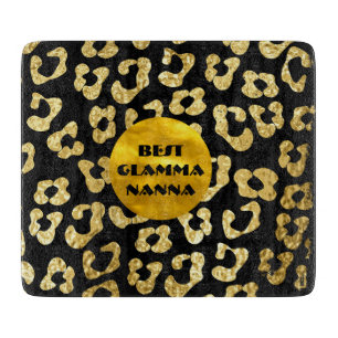 Glamour Oma Gold Black Animal Print Glam ma Schneidebrett
