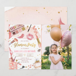Glamour Party Glitz Glam Wellness-Center Girl Make Einladung