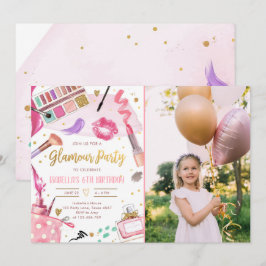 Glamour Party Glitz Glam Wellness-Center Girl Make Einladung