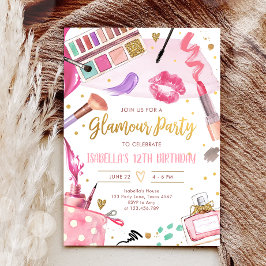 Glamour Party Glitz Glam Wellness-Center Girl Make Einladung