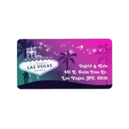 Glamour Pink Las Vegas Wedding Address Adressaufkleber